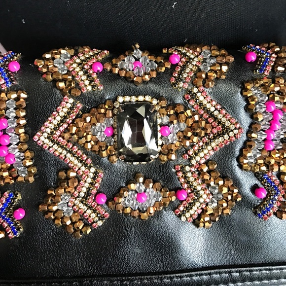 Black Embellished Crossbody Bag NWT - Picture 7 of 8